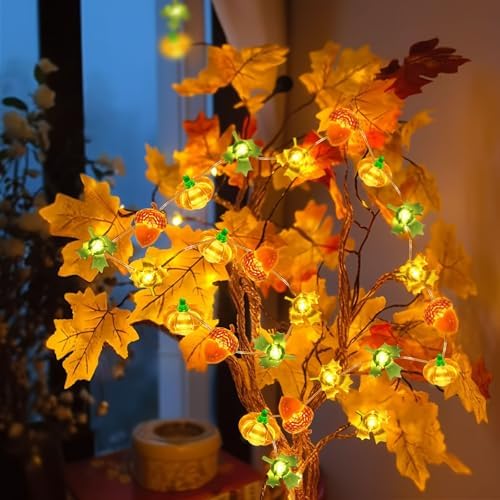 Coquimbo Fall Decor Thanksgiving Lights, 10FT 30 LED Pumpkin Maple Lights - Image 6