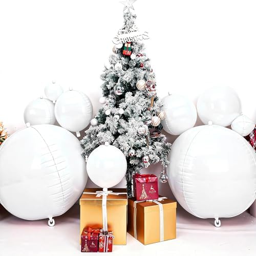 50 Inch Matte White Round Foil Balloons 3pcs Large Ball Balloons - Image 5