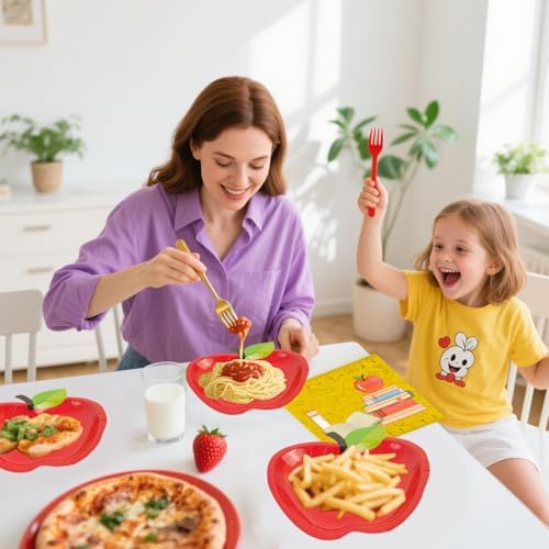 40 PCS Back to School Apple Paper Plates and Napkins Decorations, First Day of School Disposable 7 Inch Dessert Plates Tableware Set for Composition Notebook Classroom Pre K Teacher Party Supplies - Image 6