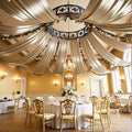 4 Panels 5ft(W) x 20ft(L) Champagne Backdrop Curtain for Wedding Parties by PartyVillage