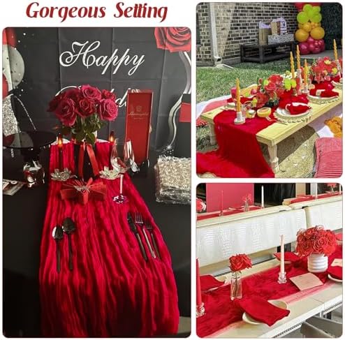10FT Cheesecloth Table Runner Boho Party Home Decorations - Image 6