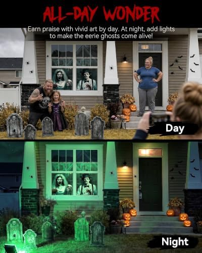 2pcs Halloween Window Cover Decor, Scary Ghost Curtain Outdoor - Image 6