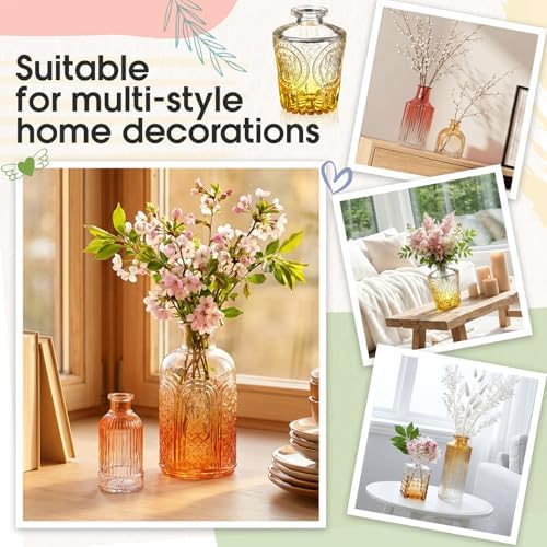 Yaomiao 30 Pcs Glass Bud Vases Centerpieces, Orange Yellow Gradient Series - Image 4
