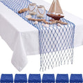 SATINIOR 6 Pcs 12 x 108'' Fishing Net Table Runner Party Decor, Royal Blue by SATINIOR