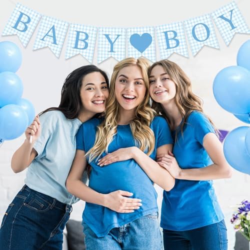 Hahafelt Baby Boy Banner for Baby Shower Decorations, Blue - Image 3