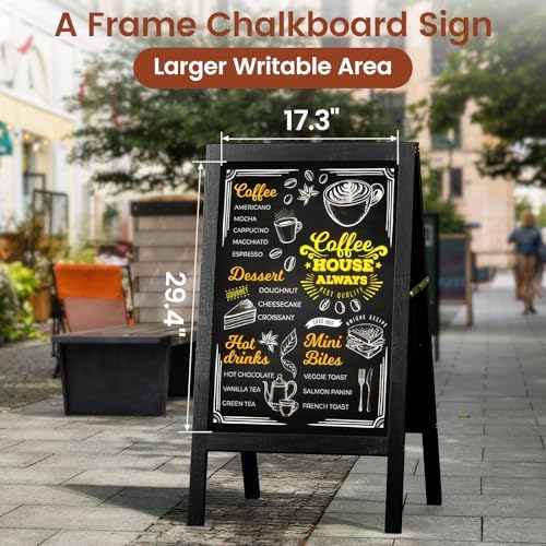 Chezerra A Frame Chalkboard Sign, 40"x20", Black - Image 2