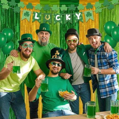 2Pack Green Gold St Patricks Foil Curtain Xmas Decorations Party Streamers - Image 3