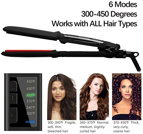 DORISILK Steam Hair Straightener and Curler Iron 2 in 1, Professional Salon Infrared Flat Iron Wide Tourmaline Ceramic Plate, Vapor Straighteners for Hair 450 Degrees Adjustable Temp, 2 Inch Black - Image 3