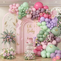 Pink Purple Green Balloons Arch Wildflower Fairy Floral Tea Party Birthday by Isndare