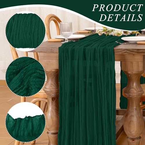 6 Pack Cheesecloth Table Runner 10Ft Christmas Gauze Boho Table Runners for Wedding Decor Bridal Shower Decorations Baby Shower Party(35" x 120") - Image 3