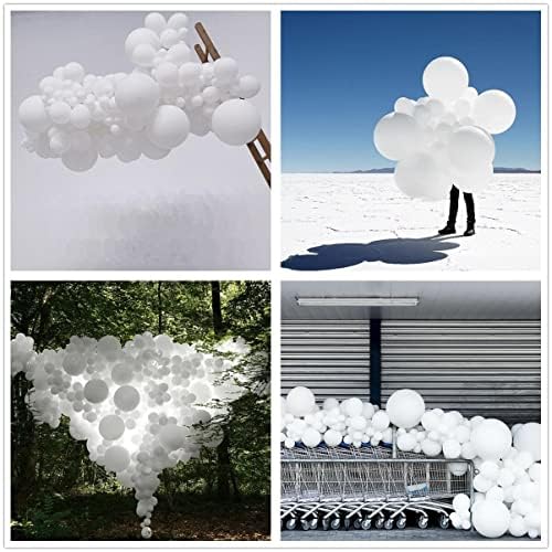 412pcs White Balloons 18 12 10 5 Inch White Balloon Garland Arch Kit Different Sizes Matte Latex Balloons for Baby Shower Birthday Wedding Party Decorations - Image 6