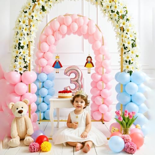 Toolterritary Set of 3 Metal Arch Backdrop Stand with Cover Set, (7.2FT, 6.6FT, 6FT Wedding Arch and Cover Set), Backdrop Arch for Party, Baby Shower, Birthday, and Graduation Ceremony - Image 7