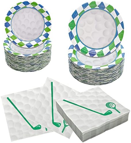 180Pcs Golf Party Supplies Paper Plates and Napkins Serve 60 by Hpscdyo