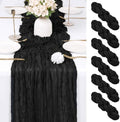 6 Pack Black Cheesecloth Table Runner 17x108 Inch Semi Sheer Boho Gauze Cheese Cloth Fabric Table Runners Table Decor for Wedding Party Baby Shower Birthday Home Decor Garden Farmhouse by Unknown