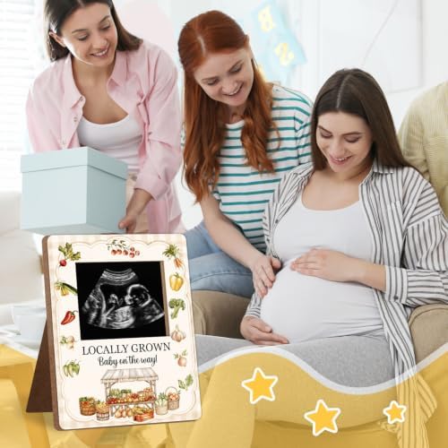 Locally Grown Baby Shower Decor Frame, Vegetable theme Baby Shower Party Supplies, for Expecting Parents-to-Be Keepsake Gifts, Pregnancy Sonogram Frame Keepsake, Gender Reveal Present - Image 6