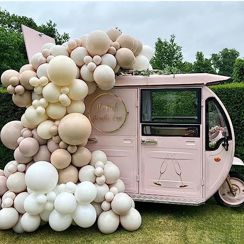 412pcs Sand White Balloon Garland Arch Kit 18 12 10 5 Inch Different Sizes Matte Neutral Latex Cream Balloons for Baby Shower Birthday Wedding Party Decoration - Image 6