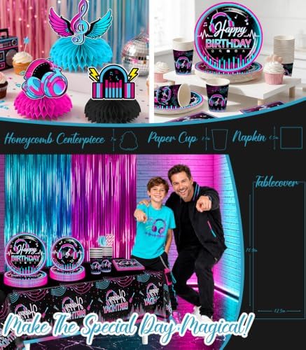 Cocomigo 303pcs Music Birthday Decorations, All-in-One Set Serves 25 - Image 5