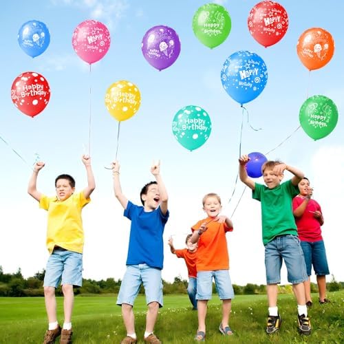 50pcs 12inch Happy Birthday Balloons for Men&Women, Assorted Balloons for Party, Beautiful Flowers Printed Decoration (Birthday) - Image 6