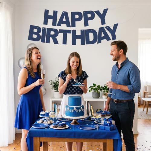 BEISHIDA 116 PCS A-Z DIY Letter Banner Kit Make Your Own Banner Including 111 Letters and Numbers 3 Rope and 2 Threading Device,Customized for Birthday Graduation Wedding Decor Matte Navy Blue - Image 4