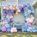 Pink Blue Purple Balloon Garland Double Stuffed Lavender Lilac Dusty Blue Pastel Balloon Arch Kit For Baby Shower Gender Reveal Baptism Birthday Party Decoration by LUXURparty