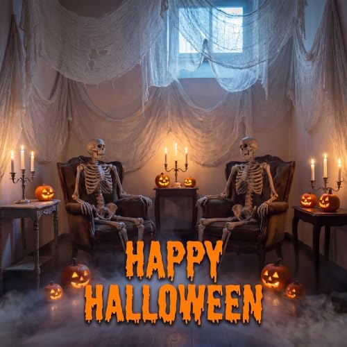 Cyantor 5Pcs Halloween Creepy Cloth White 30×72inch, Creepy Fabric Halloween for Haunted House Supplies, Party Outdoor, Indoor - Image 5