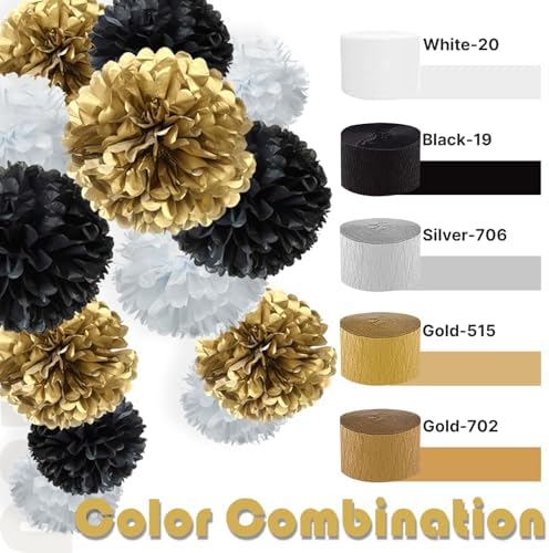 PartyWoo Pearl Gold Crepe Paper 4pcs 328 FT Pearl Gold Streamers - Image 4