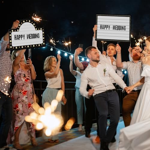 Feifeiya 6 Pack Wedding Bottle Service Sign with Letters, Classic, Black - Image 5