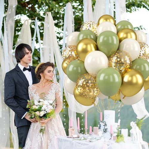 Green Gold Balloons, 50 Pcs Baby Shower Balloons for Jungle Safari Party - Image 5