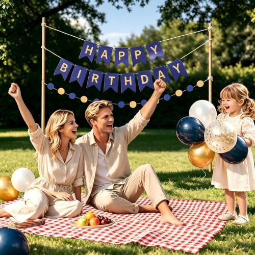 Birthday Decorations for Men, Navy Blue and Gold Party Decorations - Image 6
