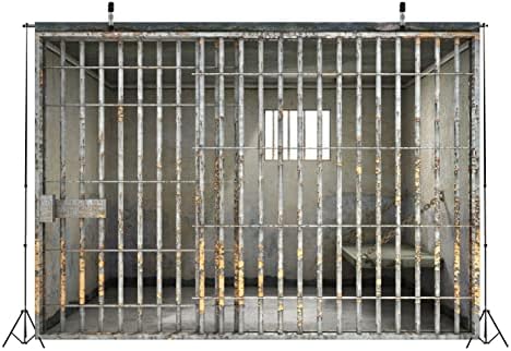 BELECO 8x8ft Fabric Prison Cell Backdrop Jail Bars Background - Image 3