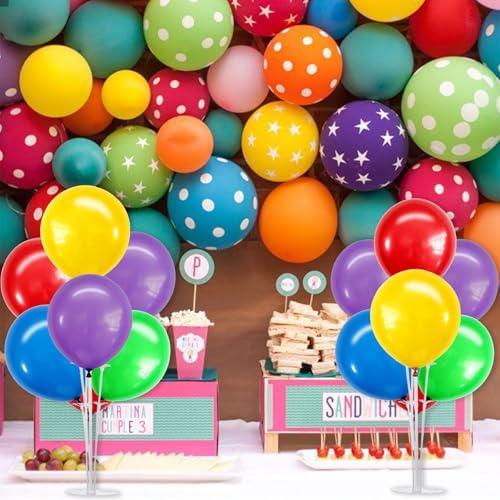 TONIFUL 4 Set Colorful Centerpieces for Table,Balloon Stand Kit for Kid Party Decor,Birthday Decorations Anniversary Baby Shower Fiesta Mexican Party - Image 6