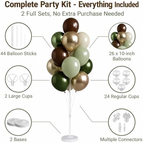 2 Sets Gold Balloon Stand Kit With Base For Floor or Table - Image 2