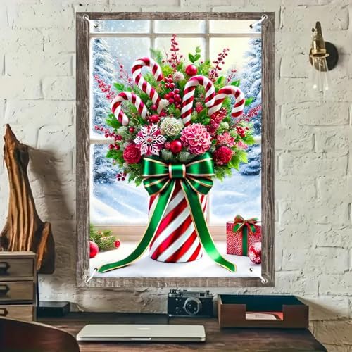 BlissYard Xmas Holiday Window Cover Banner 32x47 Inch Polyester by BlissYard