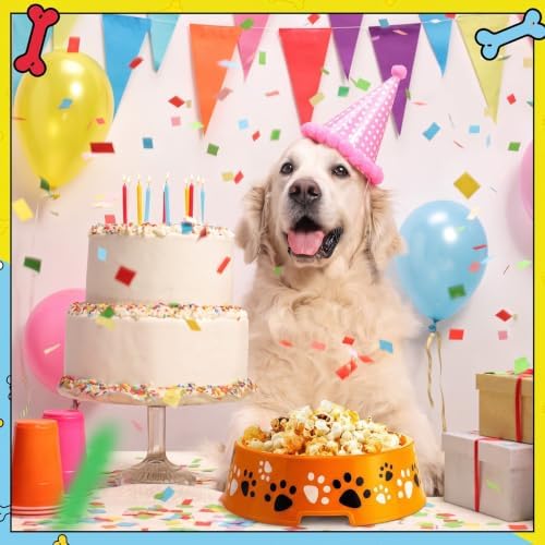 CroBlissful 12 Set Dog Paw Bowl Puppy Birthday Party Decor,Blue and Orange - Image 5