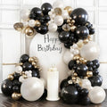 Blocesa Black Gold White Balloons Arch Kit, Double Stuffed, Latex, Party. by Bloces