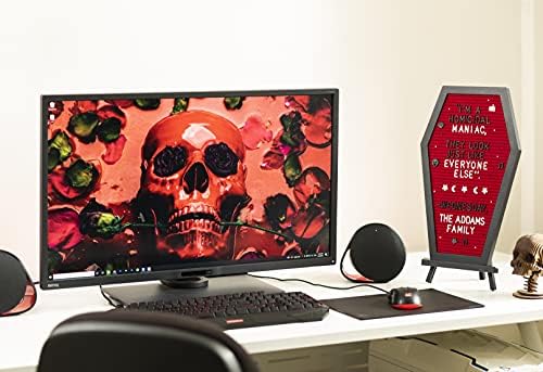 Nomnu Coffin Letter Board, Red Gothic Decor w/Bat Stickers, Spooky Emojis - Image 5