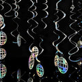 Disco Hanging Swirl Set Party Decorations, 48 Pcs, Disco Ball Party Supplies Sign,Silver by AimtoHome
