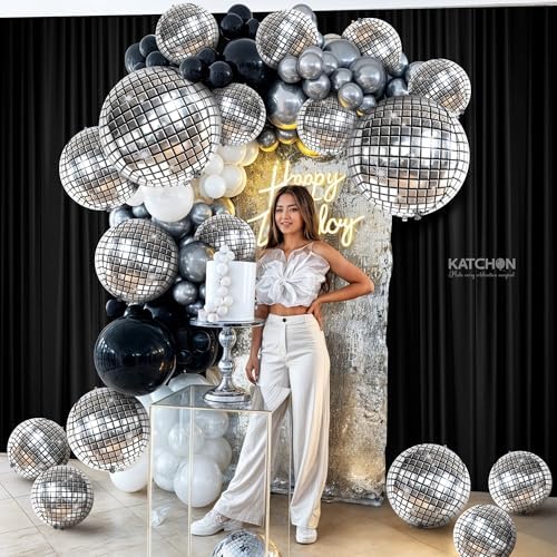 KatchOn, Silver Disco Ball Balloons - 32 Inch, Pack of 20 - Image 3