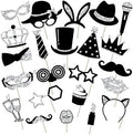 Zonon 24 Pcs Funny Photo Booth Props Set Black Gold Birthday,Silvery by Zonon