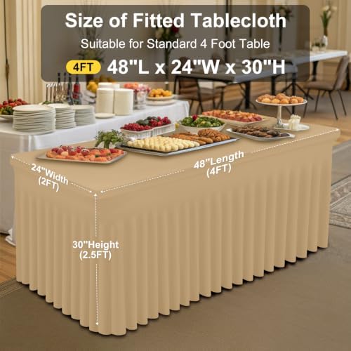 Smiry Spandex Elastic Fitted Table Cloth Skirt for 4FT Rectangle Table - Image 5