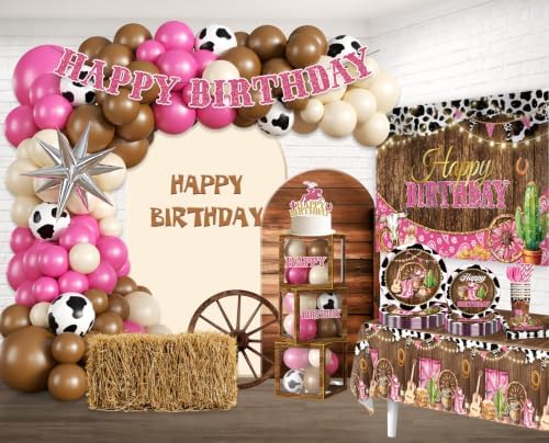 259PCS Cowgirl Birthday Decorations Girl Party Set Serves 25 - Image 3