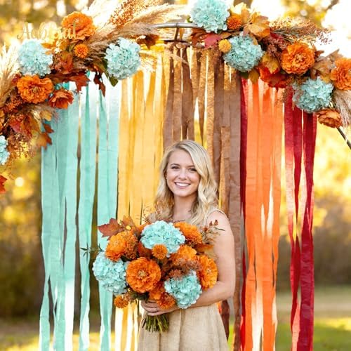 AOBKIAT Fall Colorful Streamers Party Decorations,5 Rolls - Image 2