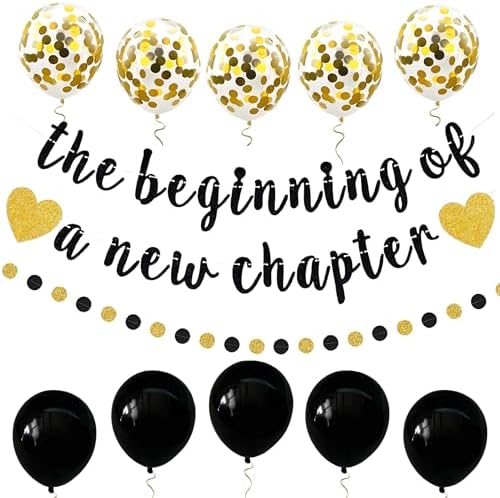 The Beginning of a New Chapter Banner Funny Going Away Party Graduation by PEIQICHU