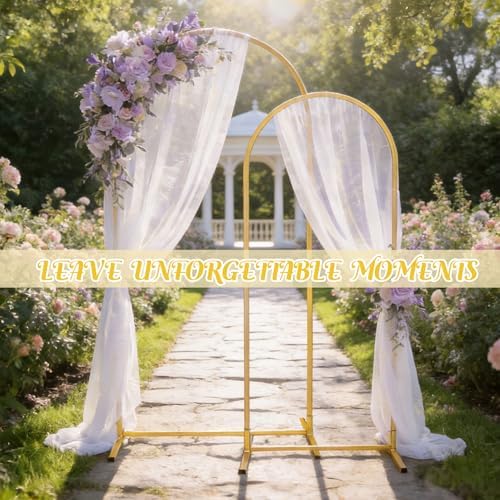 Gold Metal Arch Backdrop Stand 2 Set 7.2FT, 6.6FT Wedding Arch Stand Arched Door Frame for Birthday Party Baby Shower Ceremony Indoor Outdoor Celebration Decor (7.2FT, 6.6FT) - Image 7