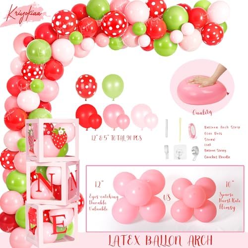 Kriyokiaa Berry First Birthday Decorations, Strawberry Shortcake Kit - Image 6
