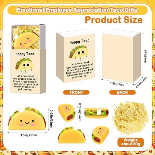 12 Sets Positive Gifts Taco Mexican Party Favors with Boxes - Image 2