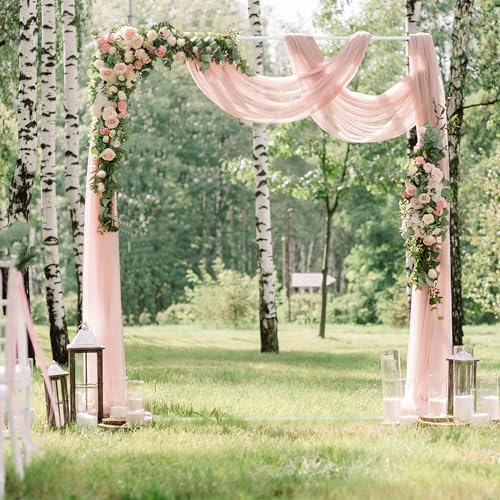 Wokceer Square Wedding Arch Backdrop Stand White Metal Arch 7.2FT x 6FT - Image 2