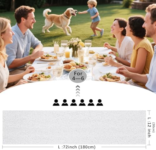 10 Packs 12 x 72 inches White Sequin Table Runner - Image 4