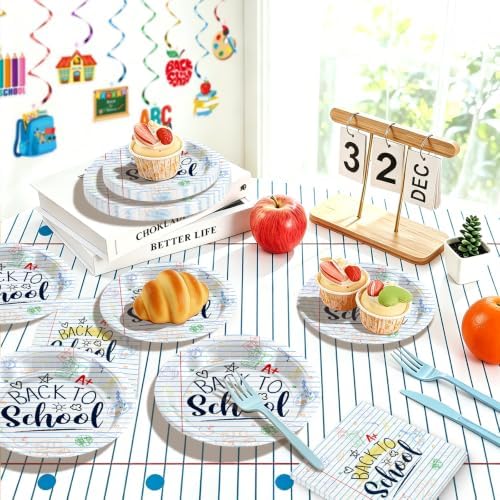 146PCS Back to School Party Supplies Paper Plates and Napkins Serve 36 - Image 3