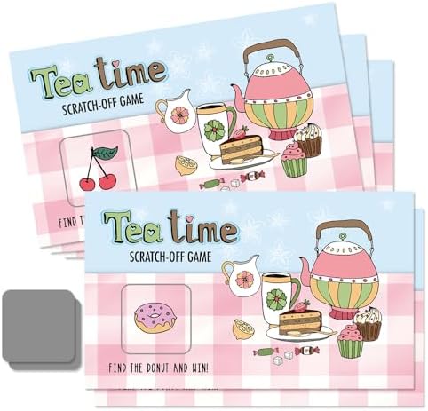 50 Pcs Funny Tea Time Scratch Off Game Cards for High Tea Party by Unknown